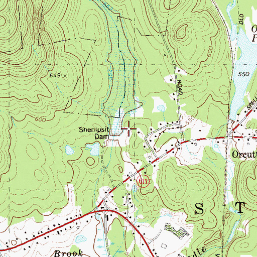Topographic Map of Shenipsit Reservoir, CT