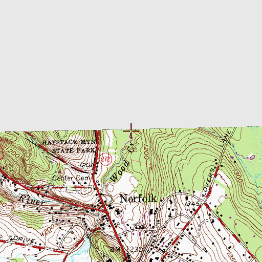 Topographic Map of Wood Creek Reservoir, CT