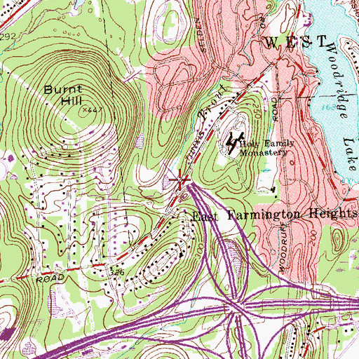 Topographic Map of Burnt Hill Reservoir Dam, CT