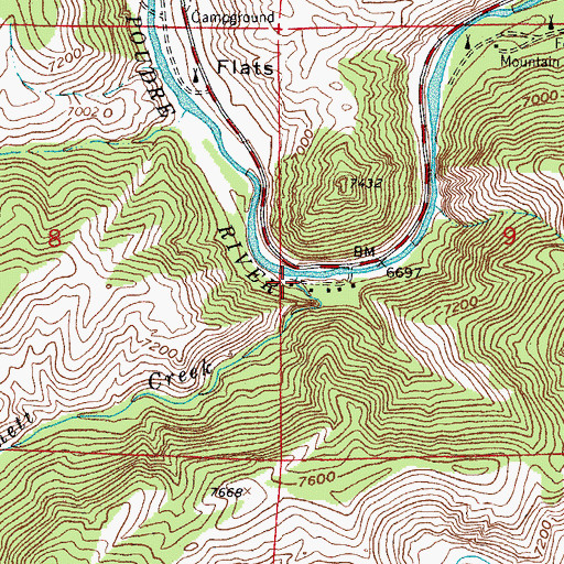 Topographic Map of Bennett Creek, CO