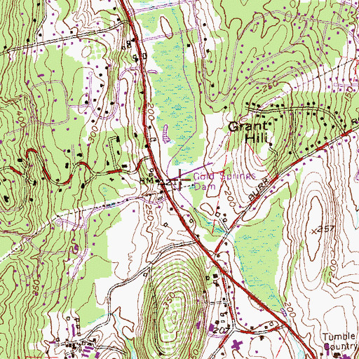 Topographic Map of Cold Spring Reservoir, CT