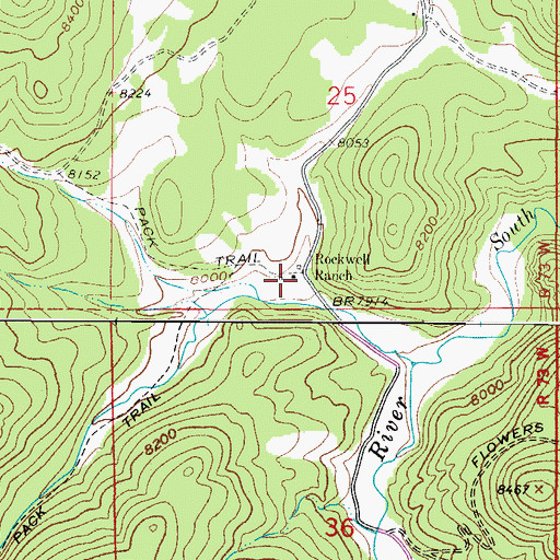 Topographic Map of Rockwell Ranch, CO