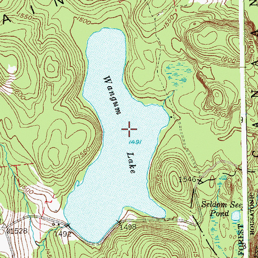 Topographic Map of Wangum Lake Dam, CT