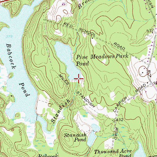 Topographic Map of Pine Meadows Park Pond Dam, CT