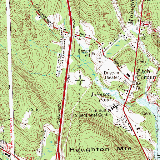 Topographic Map of Johnson Pond Dam, CT