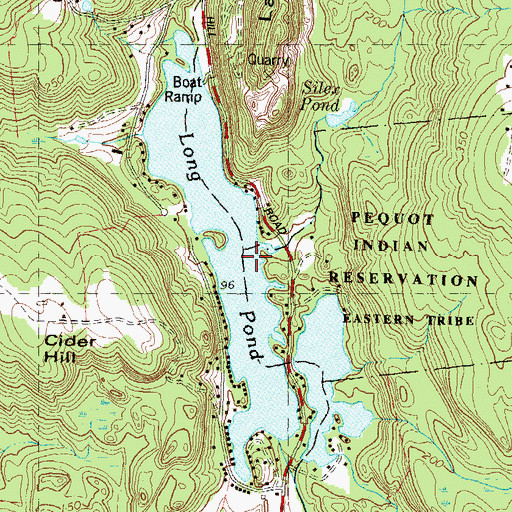Topographic Map of Long Pond Dam, CT