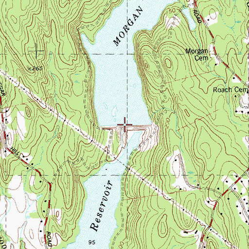 Topographic Map of Morgan Pond Dam, CT