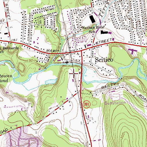 Topographic Map of Scitico Dam, CT