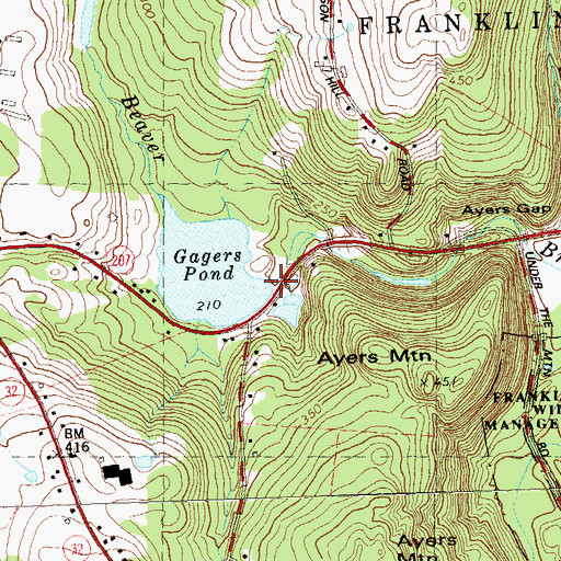 Topographic Map of Gagers Pond Dam, CT