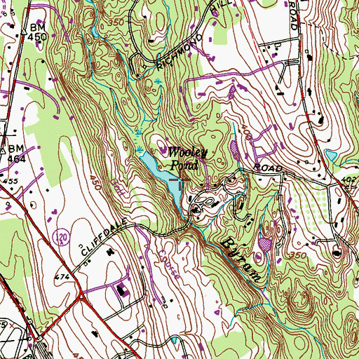 Topographic Map of Wooley Pond Dam, CT