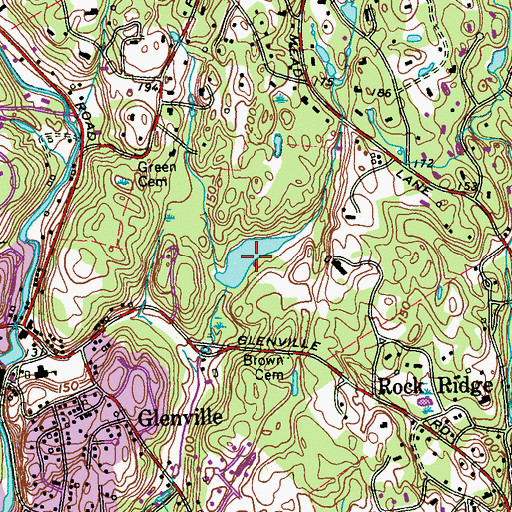Topographic Map of Indian Spring Pond, CT