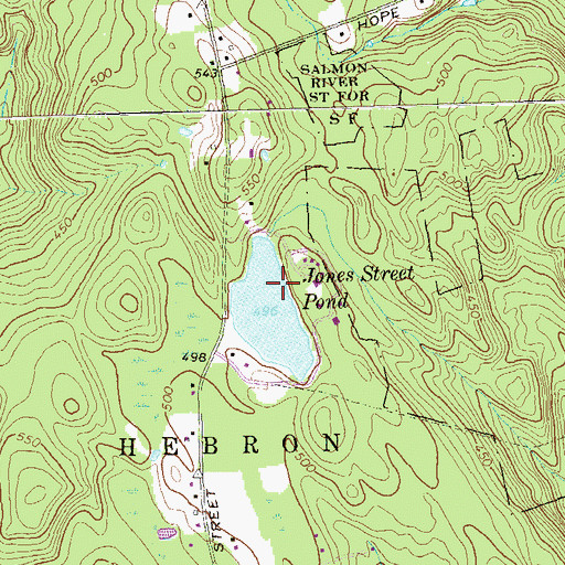 Topographic Map of Jones Street Pond Dam, CT