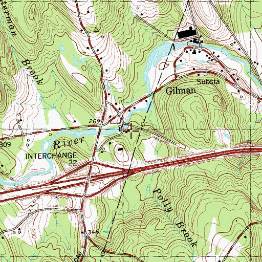 Topographic Map of McGrath Dam, CT