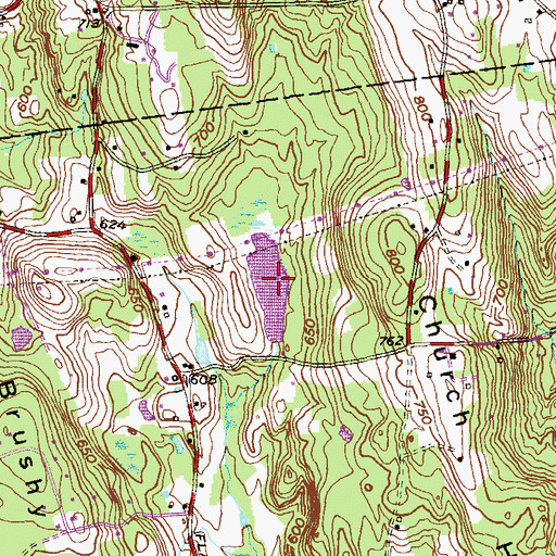 Topographic Map of Flanders Wildlife Pond, CT