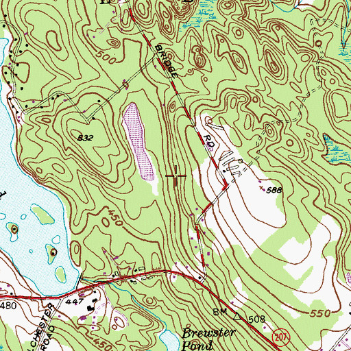 Topographic Map of Mathiew Pond Dam, CT