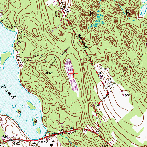 Topographic Map of Mathiew Pond, CT