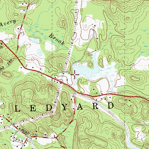 Topographic Map of Billings Avery Diversion Pond Dam, CT