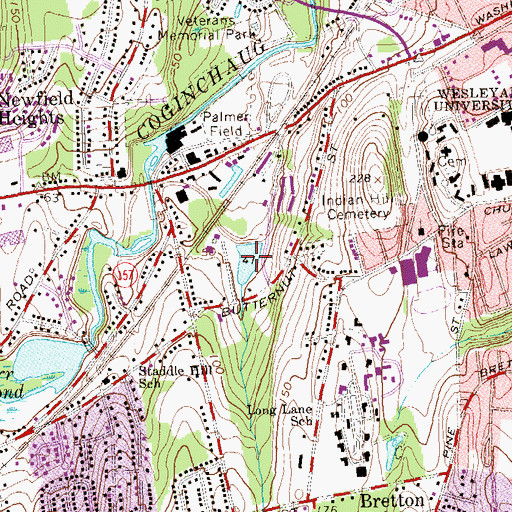 Topographic Map of Butternut Pond, CT