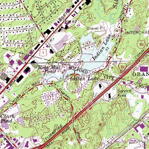 Topographic Map of Indian Lake Dam, CT