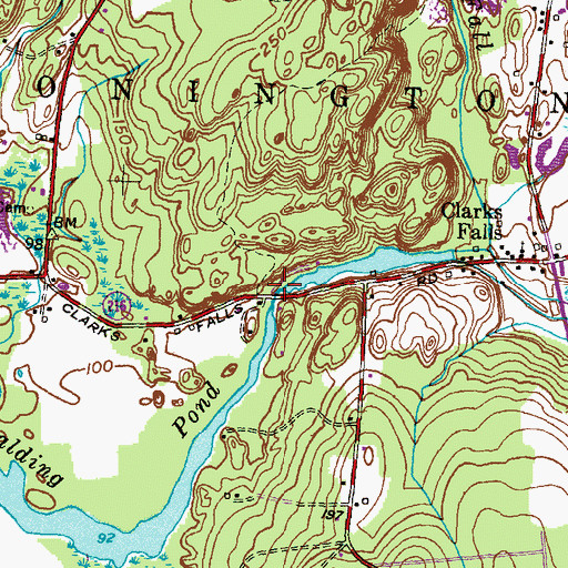 Topographic Map of Spaulding Pond Dam, CT