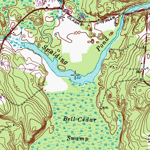 Topographic Map of Spalding Pond, CT