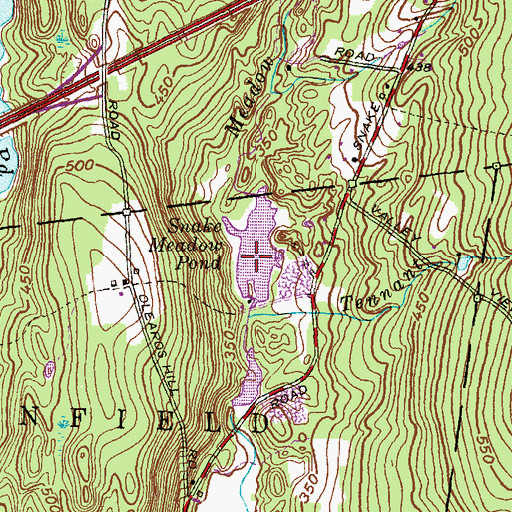 Topographic Map of Snake Meadow Pond Dam, CT