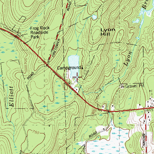 Topographic Map of Beaupres Pond Dam, CT