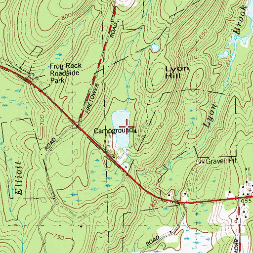 Topographic Map of Beaupres Pond, CT