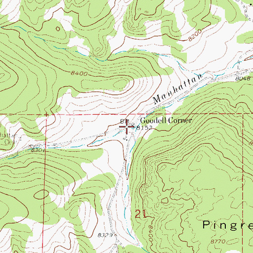 Topographic Map of Goodell Corner, CO
