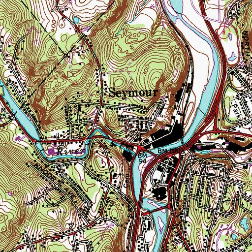 Topographic Map of Wire Company Dam Number 2, CT