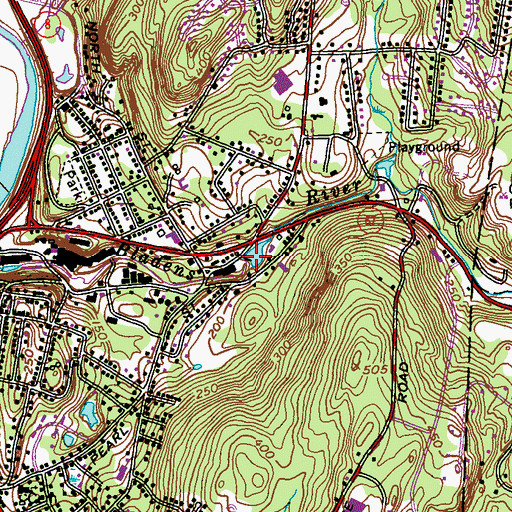 Topographic Map of Bladens River Dam, CT