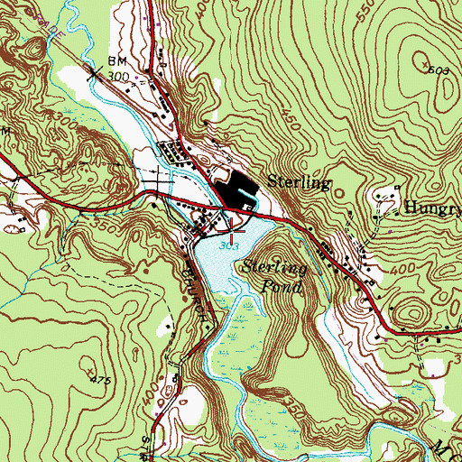 Topographic Map of Sterling Pond Dam, CT