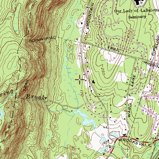 Topographic Map of Mystic Reservoir South Dam, CT