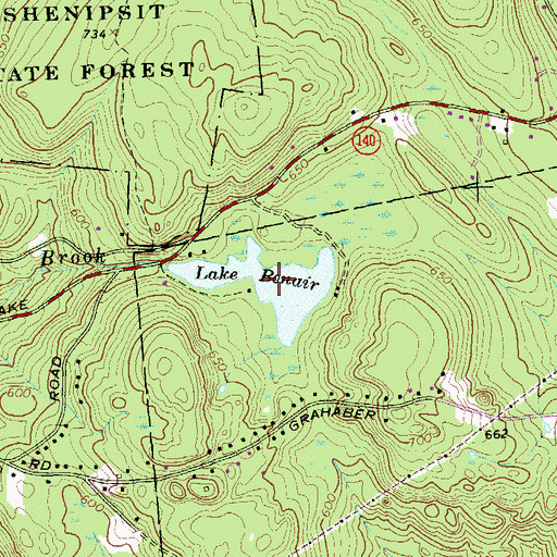 Topographic Map of Lake Bonair, CT