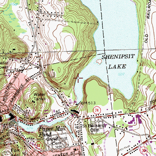 Topographic Map of Dobsonville Pond, CT