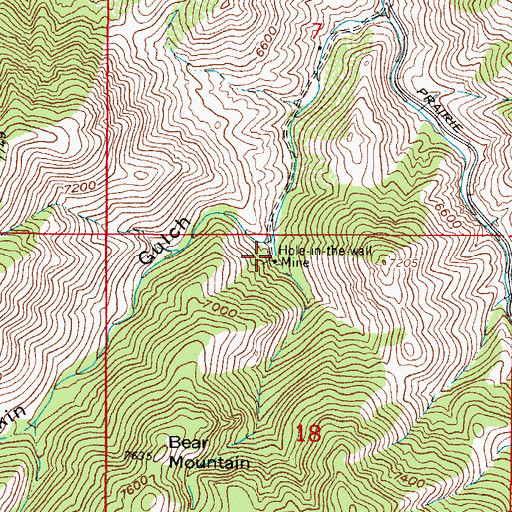 Topographic Map of Hole-in-the-Wall Mine, CO