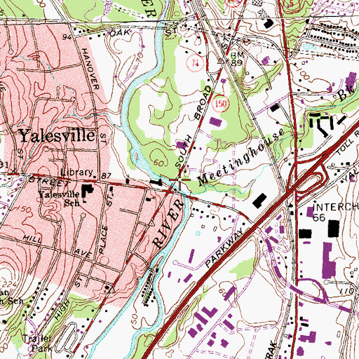 Topographic Map of Upper River Pond Dam, CT