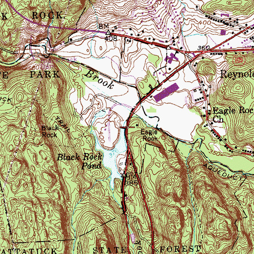 Topographic Map of Black Rock Pond Dam, CT
