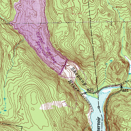 Topographic Map of Upper Shepaug Reservoir Dam, CT