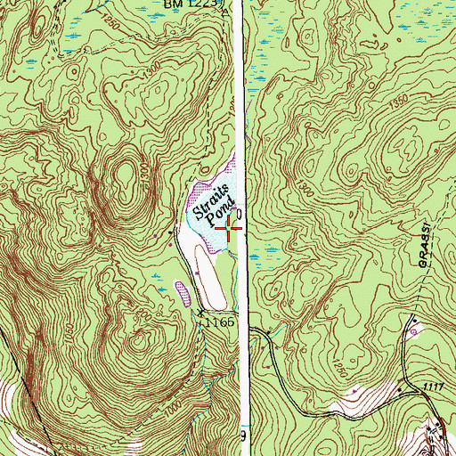 Topographic Map of Straits Pond Dam, CT