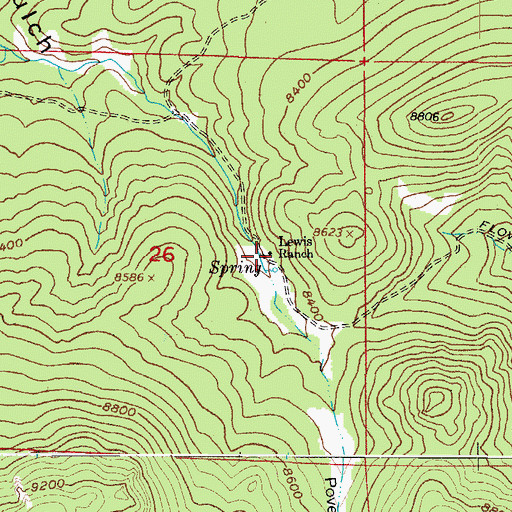 Topographic Map of Lewis Ranch, CO
