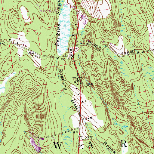 Topographic Map of Gritman Pond Dam, CT
