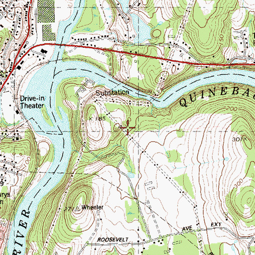 Topographic Map of Tunnel Dam, CT