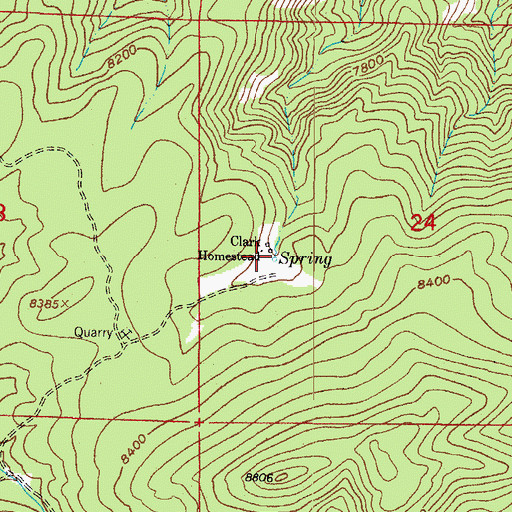 Topographic Map of Clark Homestead, CO