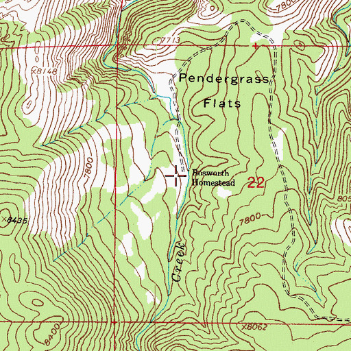 Topographic Map of Bosworth Homestead, CO