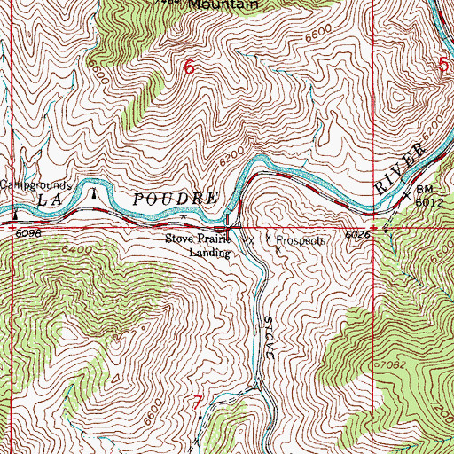 Topographic Map of Stove Prairie Landing, CO