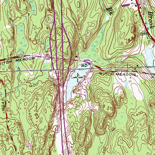 Topographic Map of Witch Meadow Pond, CT