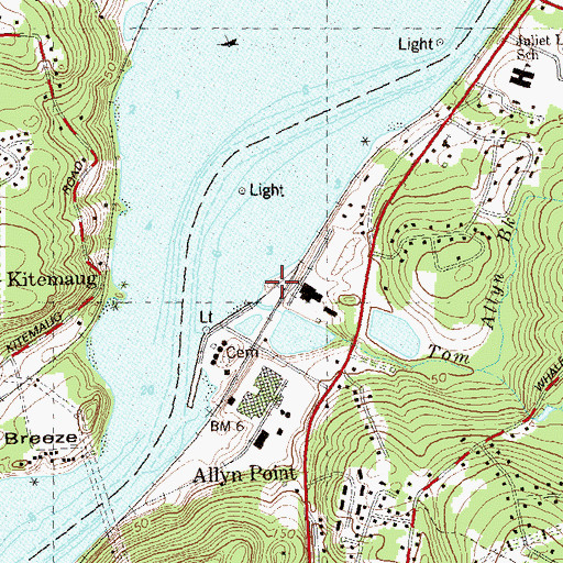Topographic Map of Lake Nova Dam, CT