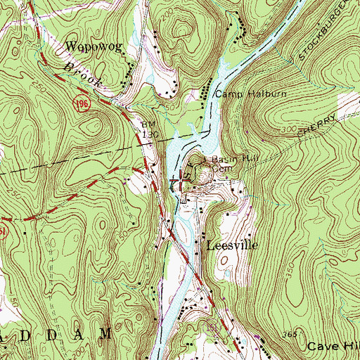Topographic Map of Leesville Pond, CT