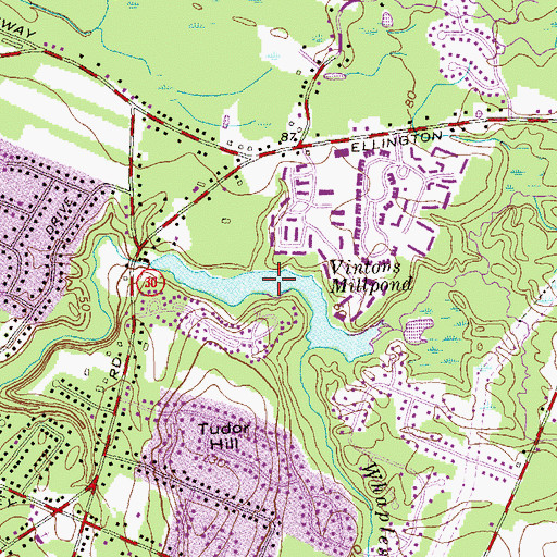 Topographic Map of Podunk Pond, CT